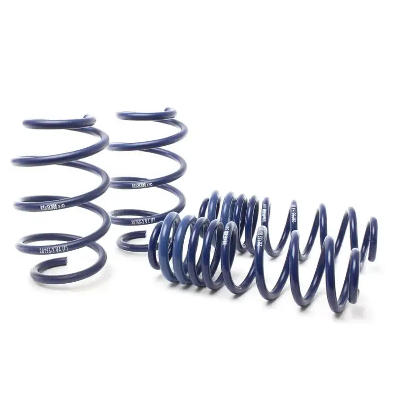 Blue coil springs from H&R Sport Spring for enhanced car performance