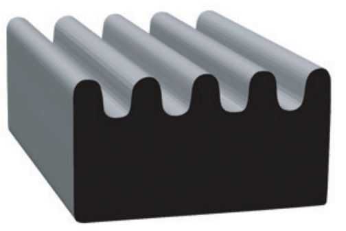 2897H2-50 Clean Seal Door Window Channel Seal Ribbed Type