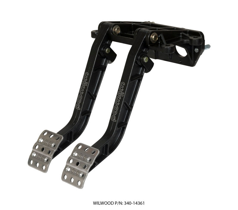 Wilwood 340-14361 Wilwood Adjustable-Tandem Dual Pedal - Brake / Clutch - Fwd. Swing Mount - 7.0:1 - Black E-Coat