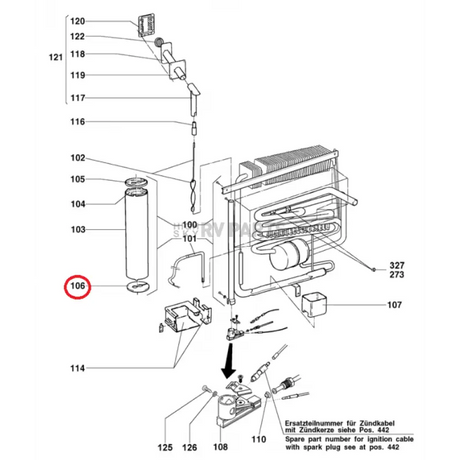 2924089002 Dometic Refrigerator Cooling Unit Cap Replacement For - RV and Auto Parts