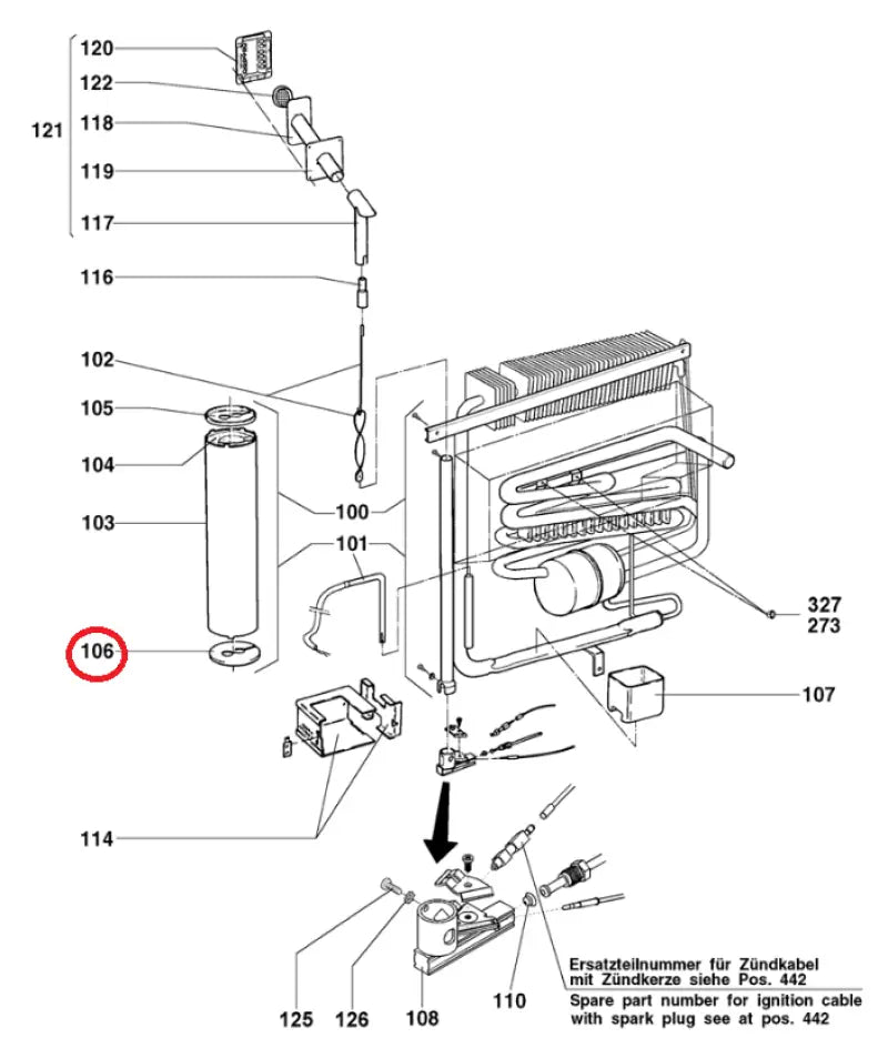 2924089002 Dometic Refrigerator Cooling Unit Cap Replacement For - RV and Auto Parts
