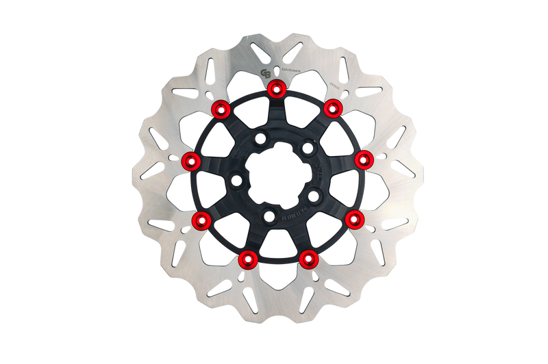 Gbrakes Wave Colored Brake Rotors Gbdu079 - Black Red Rotor 11.5 Floating RR Buttons