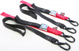 29621-S Powertye Tie-Down Cam Sec Hook Soft-Tye 1.5"X6' Black/Red Pair 