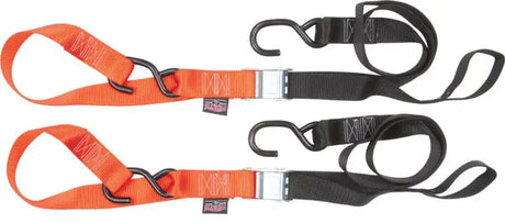29621LOGO Powertye Tie-Down Cam S-Hook Soft-Tye 1.5 InchX6' Black/Red Pair - RV and Auto Parts