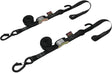 29622-S Powertye Tie-Down Cam Sec Hook Soft-Tye 1.5"X6' Black/Black Pair 