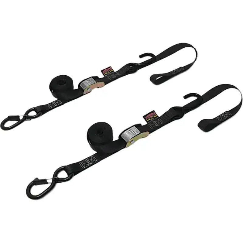 29622-S Powertye Tie-Down Cam Sec Hook Soft-Tye 1.5"X6' Black/Black Pair 