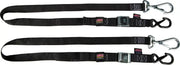 29622-SB Powertye Tie-Down Cam Sec Hooks/Swivel 1.5 InchX6' Blk/Blk W/Storage Bag - RV and Auto Parts