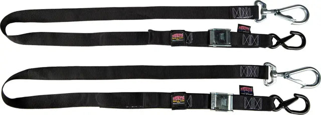 29622-SB Powertye Tie-Down Cam Sec Hooks/Swivel 1.5 InchX6' Blk/Blk W/Storage Bag - RV and Auto Parts