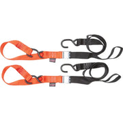 29629 Powertye Tie-Down Cam S-Hook Soft-Tye 1.5"X6' Black/Orange Pair 