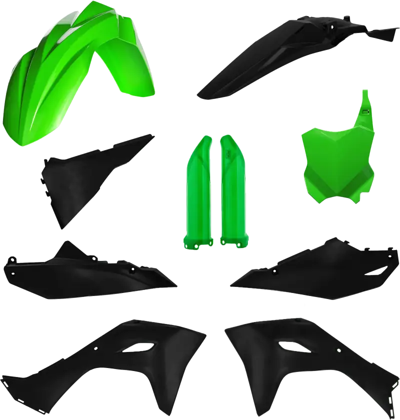 2983571089 Acerbis Full Plastic Kit Kaw Green/Black - RV and Auto Parts