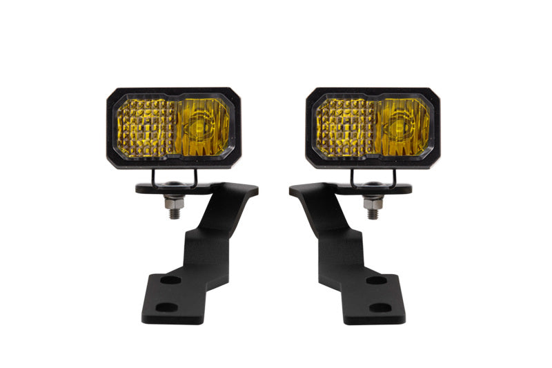 Diode Dynamics 16-21 Toyota Tacoma Stage Series 2in LED Ditch Light Kit - Yellow Pro Combo - DD6379