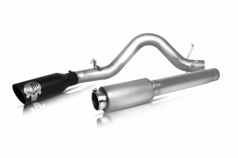 Gibson 76-0029 Gibson 14-15 GMC Sierra 1500 SLT 5.3L 4in Patriot Skull Series Cat-Back Single Exhaust - Stainless