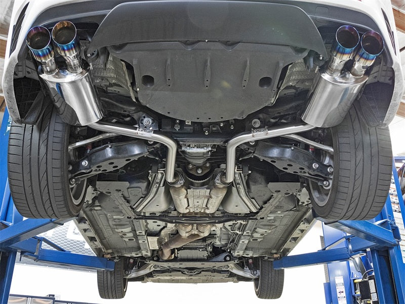 aFe 49-36037-L aFe Takeda 16-17 Lexus RC 200T 2.0L (t) 2in. SS Axle-Back Exhaust System w/Polished Blue Tips