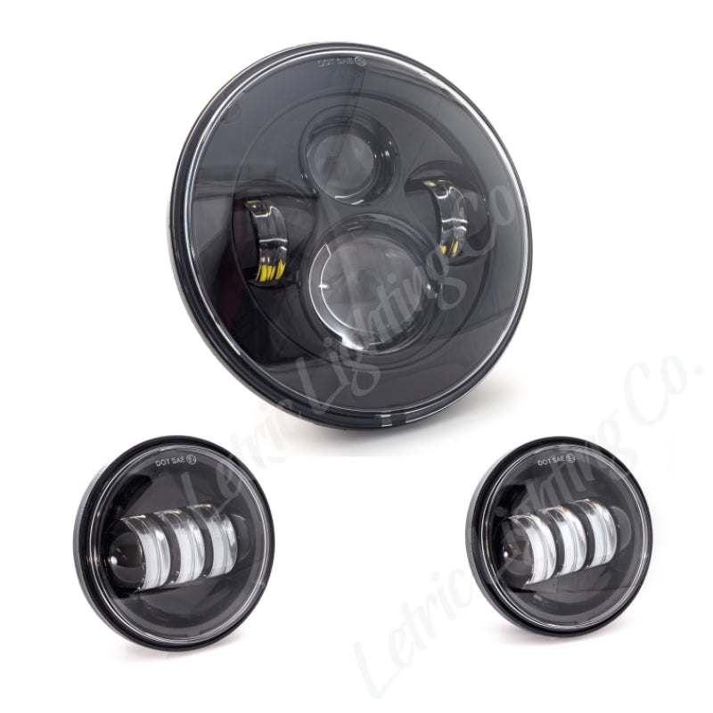 Letric Lighting LLC-ILHK-7B Letric Lighting 7in Led Hdlght W/Pass Lmps Blk