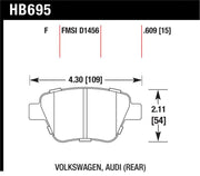 Hawk Performance HB695B.609 Hawk 2011-2013 Audi A3 Except TDI HPS 5.0 Rear Brake Pads