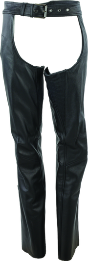 River Road Plains Leather Chaps Black Womens - Large - 094427