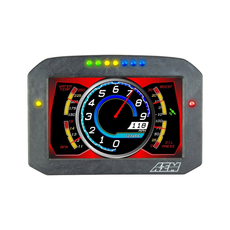 AEM 30-5703F AEM CD-7LG Carbon Logging Flush Digital Dash Display w/ Internal 20Hz GPS & Antenna