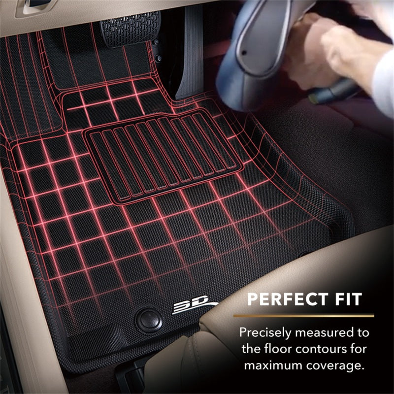 3D MAXpider 2012-2018 Ford Focus Kagu 2nd Row Floormats - Black - L1FR02921509