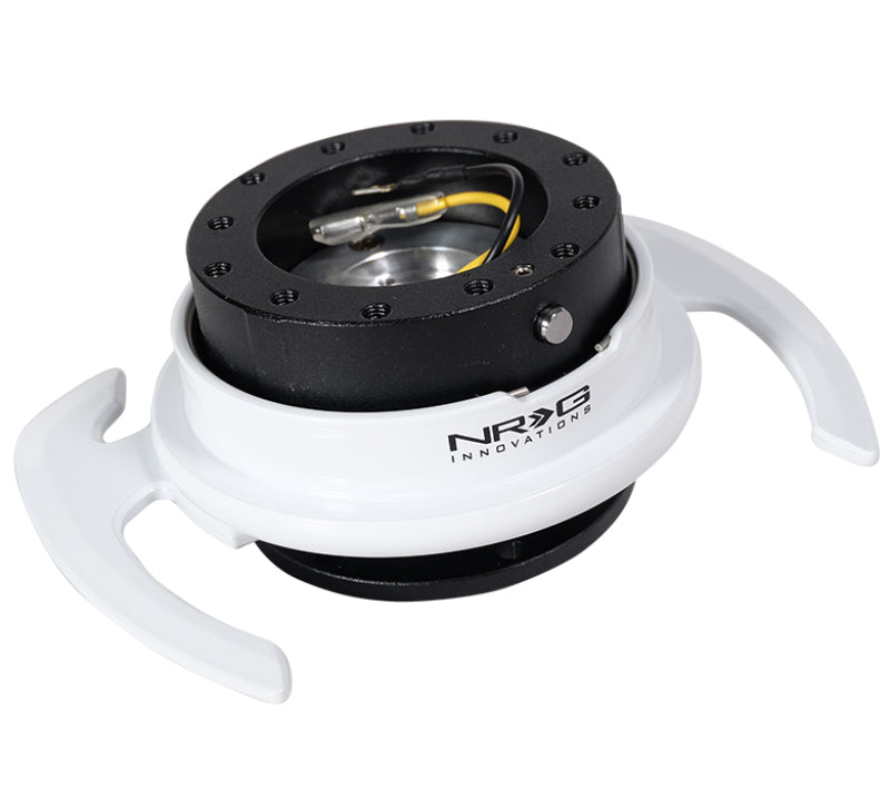 NRG SRK-700BK/WT NRG Quick Release Kit - Black Body/ White Ring w/ Handles