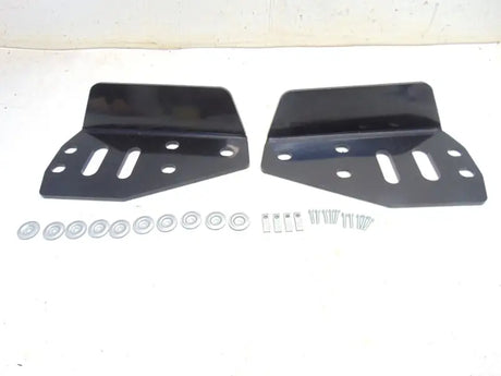 Black metal brackets with hardware for Rival Powersports USA front A arm guards