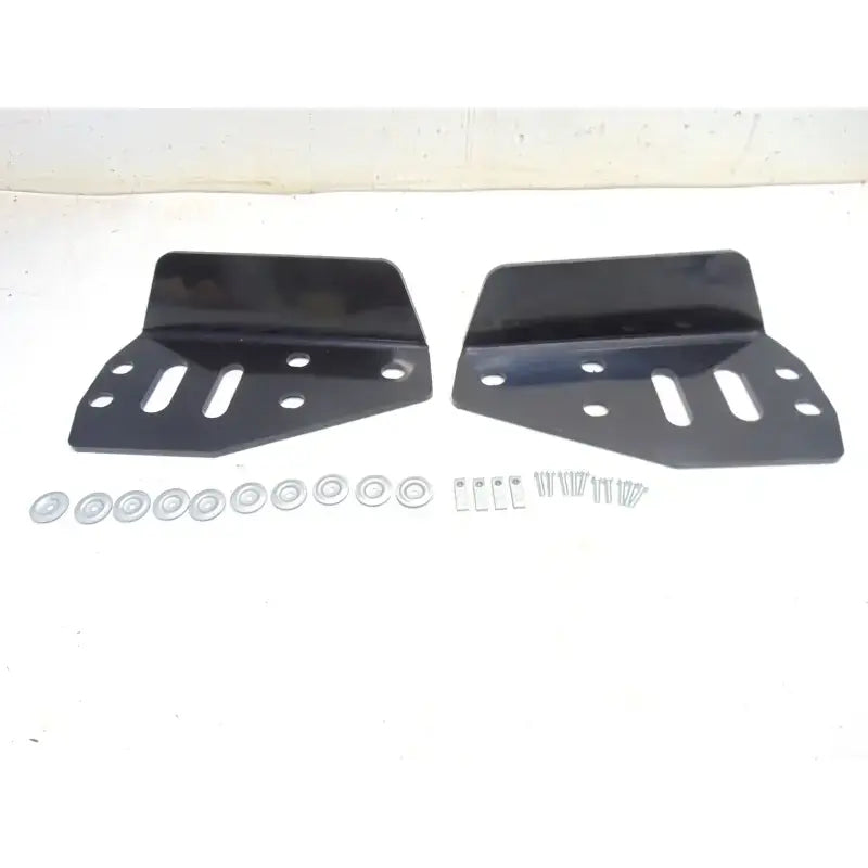 Black metal brackets with hardware for Rival Powersports USA front A arm guards