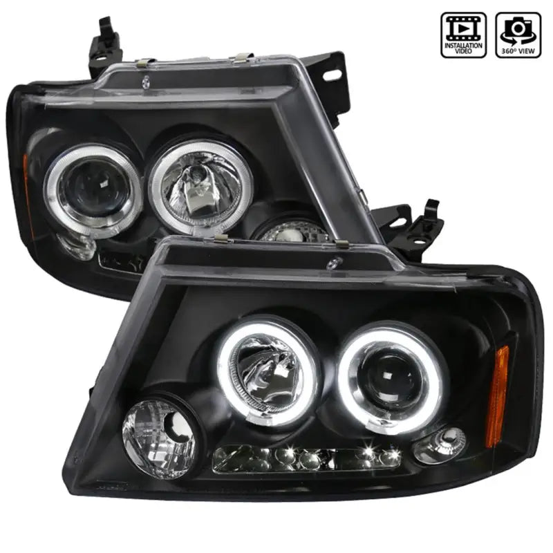 2LHP-F15004JM-TM Spec-D Tunin Halo Led Projector Black - Headlight Assembly
