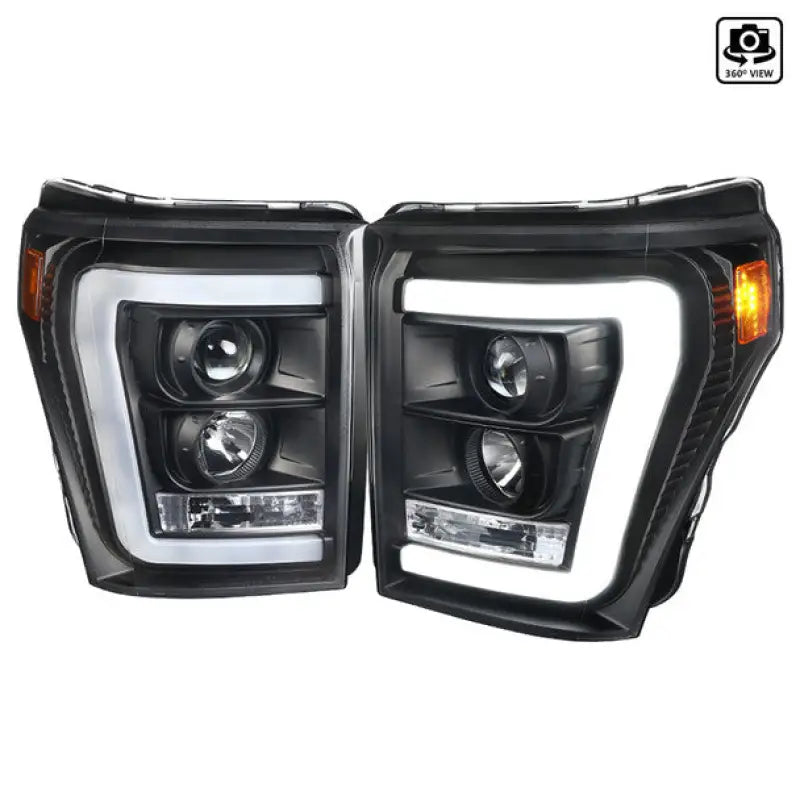 2LHP-F25011JM-TM Spec-D Tunin Projector Headlights- Black Also Fi - Headlight Assembly