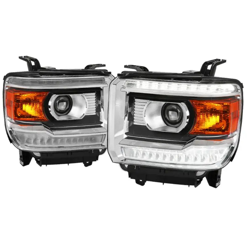 2LHP-SIE14-DRL-GO Spec-D Tunin Projector Headlight With Led Bar - Assembly
