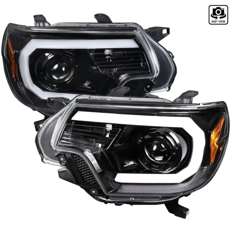2LHP-TAC12BK-TM Spec-D Tunin Projector Headlights- Black - Headlight Assembly