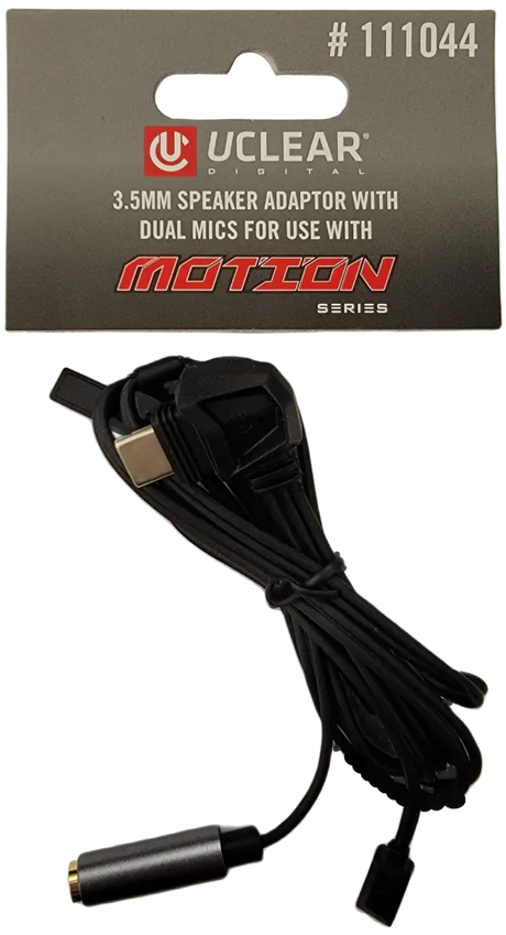 UCLEAR 3.5mm Speaker Adaptor W/Dual Mics For Use With Motion Serie