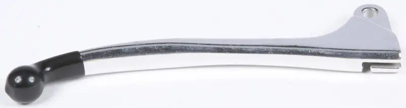 Silver brake lever with black tip for motorcycles, model 30-26401, high-quality replacement part at an affordable price.