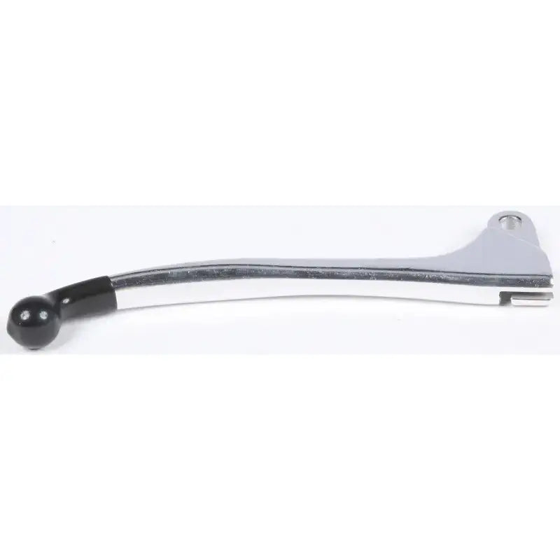 Silver brake lever with black tip for motorcycles, model 30-26401, high-quality replacement part at an affordable price.