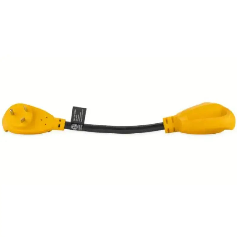 Yellow RV adapter cord with Wergrip Dogbone and Card CSA for RV parts & accessories