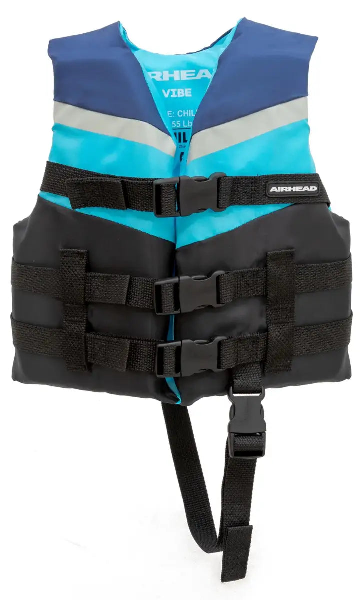 Blue and black Airhead Vibe life vest for safe water fun