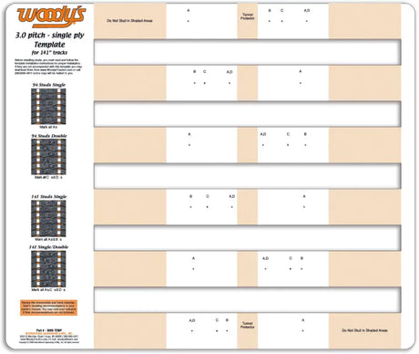 300S-TEMP Studding Template 3.0’’ Pitch Single Ply - 300S