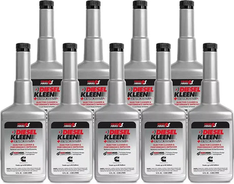 3012 Powerservice Diesel Kleen 12 Oz bottles displayed, enhancing fuel economy, boosting cetane for cold starts, preventing injector fouling, and cleaning the entire fuel system for optimal diesel engine performance.