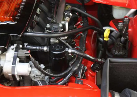 J&L 3013D-B J&L 05-10 Ford Mustang GT/Bullitt/Saleen Driver Side Oil Separator 3.0 - Black Anodized