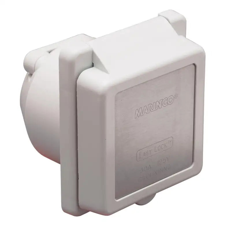 301EL-B Marinco Inlet 30A 125V Square White - Receptacle