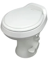White marine toilet Dometic 301-SS with bone color accents and stainless steel parts