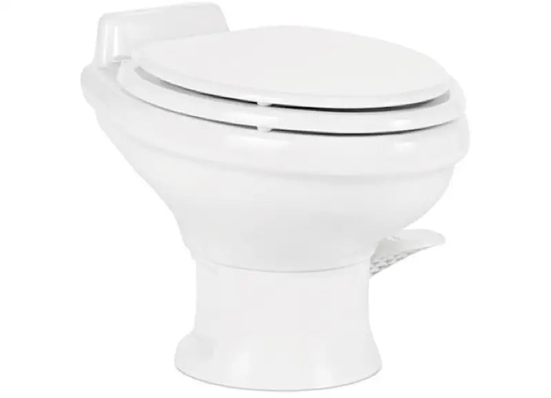 White marine Dometic toilet with ceramic bowl for permanent installation
