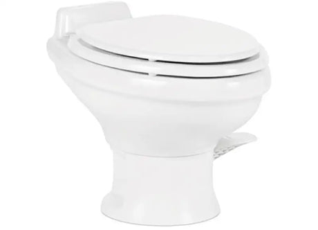 White marine Dometic toilet with ceramic bowl for permanent installation