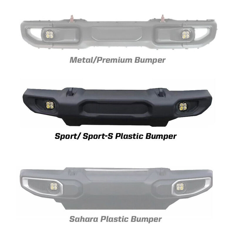 Baja Designs 447066 Baja Designs 2018 Wrangler JL Squadron Sport Series Fog Pocket Kit