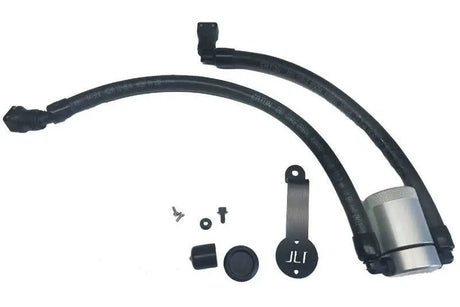 J&L 3024D-C J&L 18-19 Ford Mustang GT Driver Side Oil Separator 3.0 - Clear Anodized