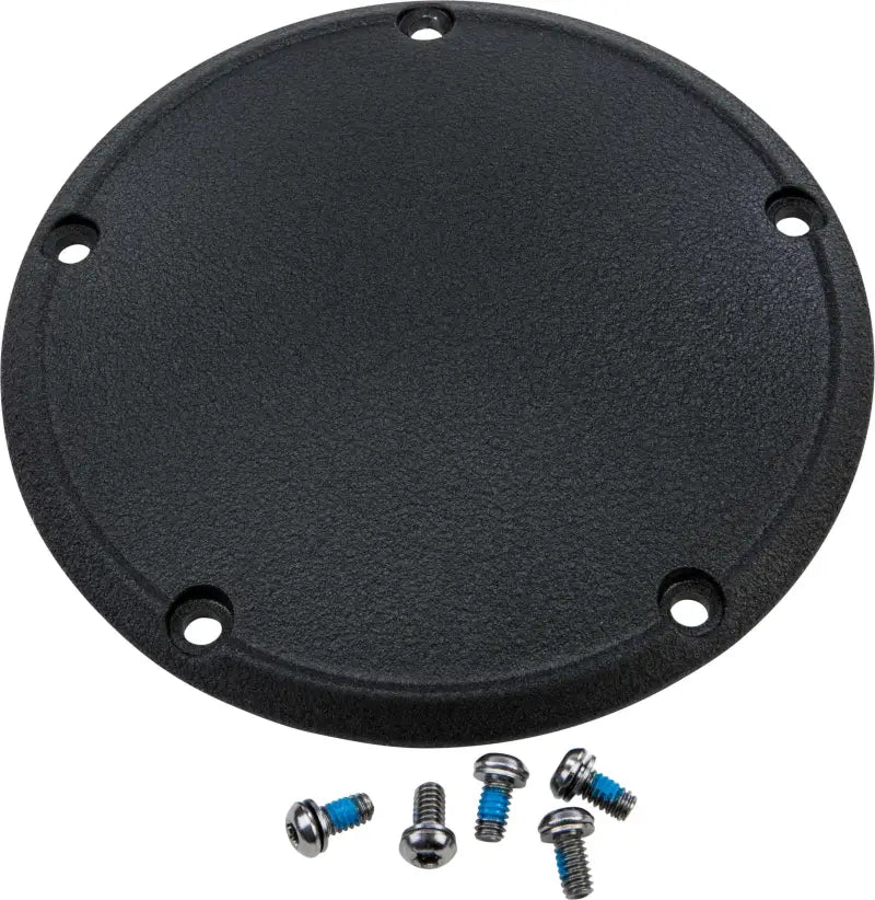 302701 5 Hole Derby Cover Wrinkle Blk Big Twin 99 16
