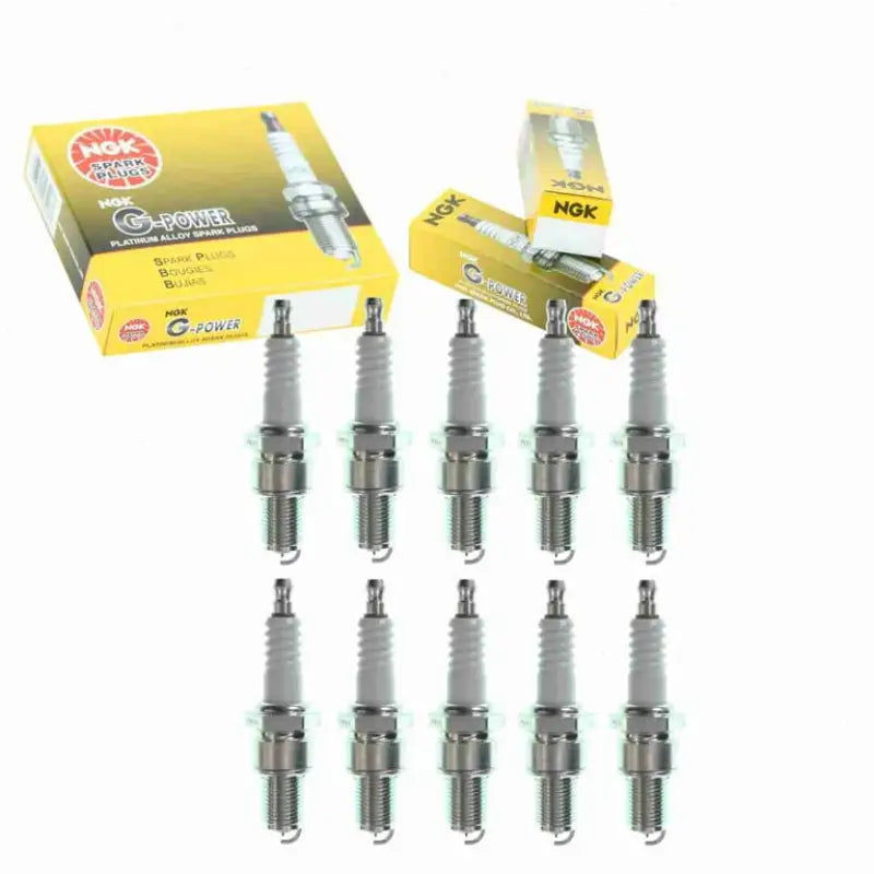 Ten NGK G-Power spark plugs with two boxes for Champion Platinum Spark Plug 4/Box