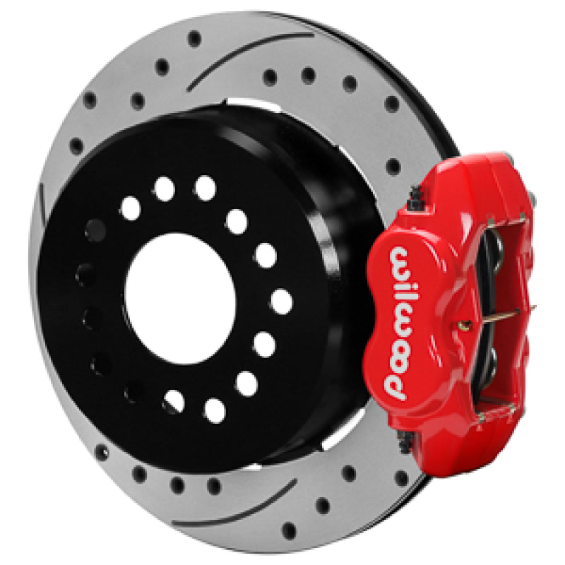 Wilwood 140-17120-DR Wilwood Chevy Monte Carlo Forged 4 Piston DynaPro Red Caliper HP32 VV D&S Rotor - 11.00x0.81