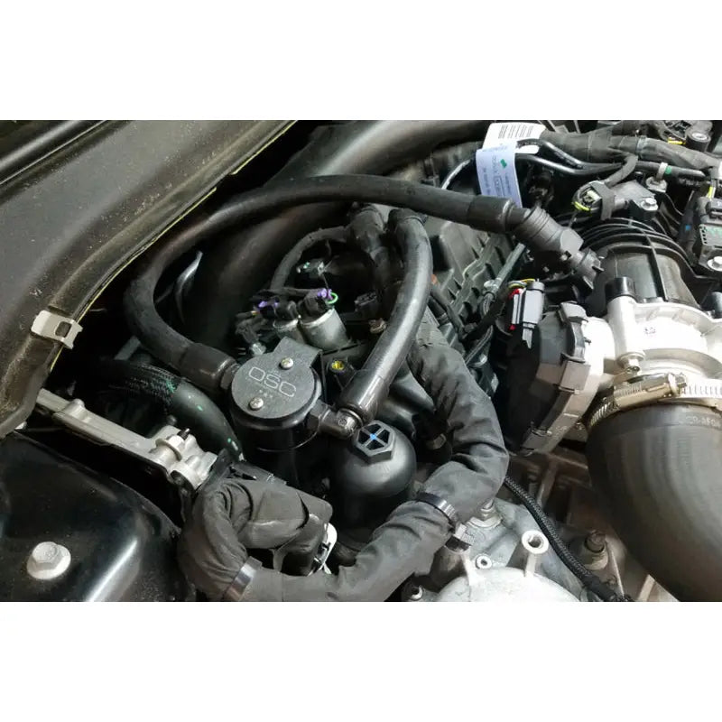 J&L 3034P-B 3034P-B J&L 17-18 Ford Fusion Sport 2.7L Passenger Side Oil Separator 3.0 - Black Anodized
