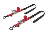 30571-ST Powertye Tie-Down Rat Sec Hook Soft-Tye 1.5"X6.5' Red/Black Pair 