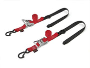 30571-ST Powertye Tie-Down Rat Sec Hook Soft-Tye 1.5"X6.5' Red/Black Pair 