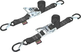 30572-S Powertye Tie-Down Ratchet Sec Hook 1.5"X6' Black Pair 